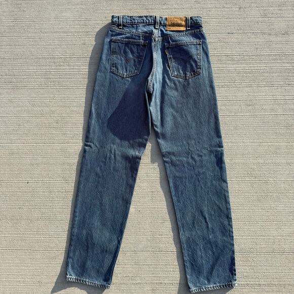 Vintage 90s Levi's 550 Relaxed Fit 32x34 Orange Tab Straight Leg Blue Jeans - Picture 5 of 11